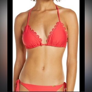 Luli Fama Vibrant Red Bikini with Lace Trim